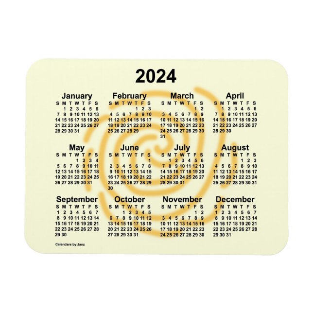Magnet Flexible Calendrier des jours ensoleillés 2024 par Janz 4x3 (Horizontal)