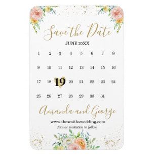 Magnet Flexible Calendrier Enregistrer la date Fleurs d'aimant et