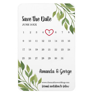 Magnet Flexible Calendrier Enregistrer l'aimant de date   mariage 