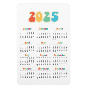 Magnet Flexible Calendrier Hippie 2023 des années 60 rétro