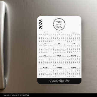 Magnet Flexible Calendrier magnétique de logo d'entreprise 2026