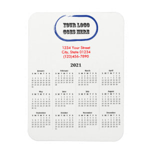 Magnet Flexible Calendrier magnétique de marque logo 2021