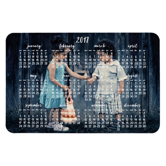 Magnet Flexible Calendrier magnétique personnalisé 2017 4x6 (Horizontal)