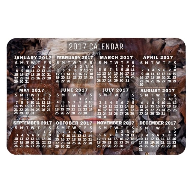 Magnet Flexible Calendrier mensuel 2017 Année Blanc | Ajouter une  (Horizontal)
