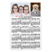 Calendrier mensuel 2025 Année Blanc | Modèle photo
