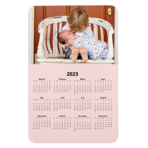 Magnet Flexible Calendrier mensuel 2025 des photos de frères