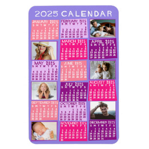Magnet Flexible Calendrier mensuel de l'année 2025 Mignon Mod Coll