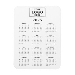 Magnet Flexible Calendrier mensuel du logo minimaliste 2025