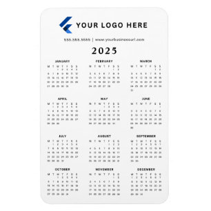 Magnet Flexible Calendrier mensuel du logo minimaliste 2025
