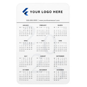 Magnet Flexible Calendrier mensuel du logo minimaliste 2025