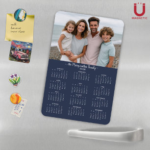Magnet Flexible Calendrier photo de famille personnalisée bleu mar