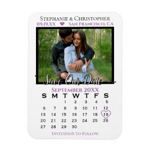 Magnet Flexible Calendrier photo Lavender Enregistrer notre date M