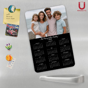 Magnet Flexible Calendrier photo moderne noir 2026 personnalisé