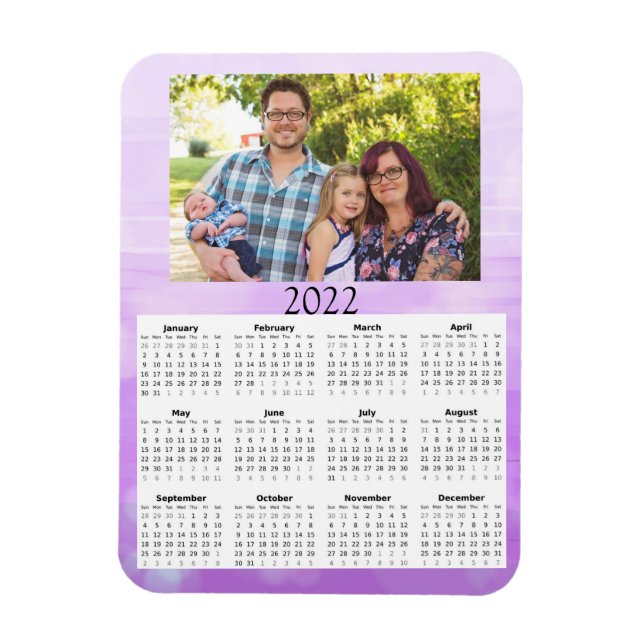 Magnet Flexible Calendrier photo personnalisé 2022 Mini aimant (Vertical)