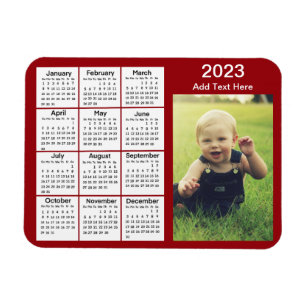 Magnet Flexible Calendrier photo Red Mini 2023