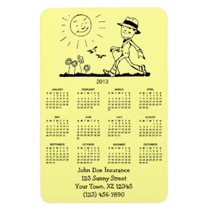 Magnet Flexible Calendrier Retro Business Man 2013 personnalisable