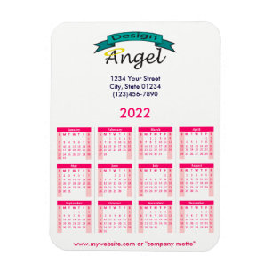 Magnet Flexible Calendrier rose de marque 2022