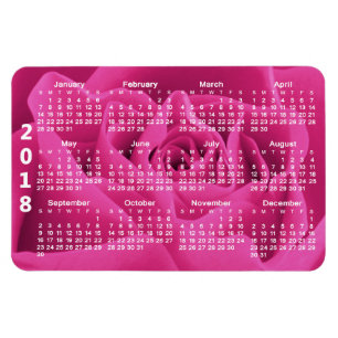 Magnet Flexible Calendrier rose des pétales de rose 2018