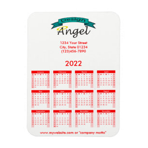Magnet Flexible Calendrier rouge 2022 de votre logo