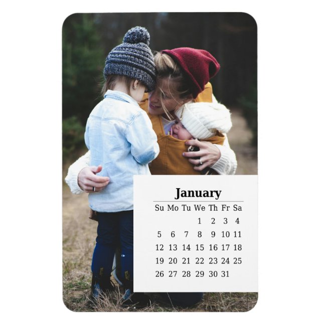 Magnet Flexible Calendrier superposition Janvier 2025 (Vertical)