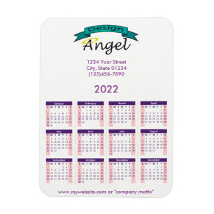 Magnet Flexible Calendrier violet de marque 2022