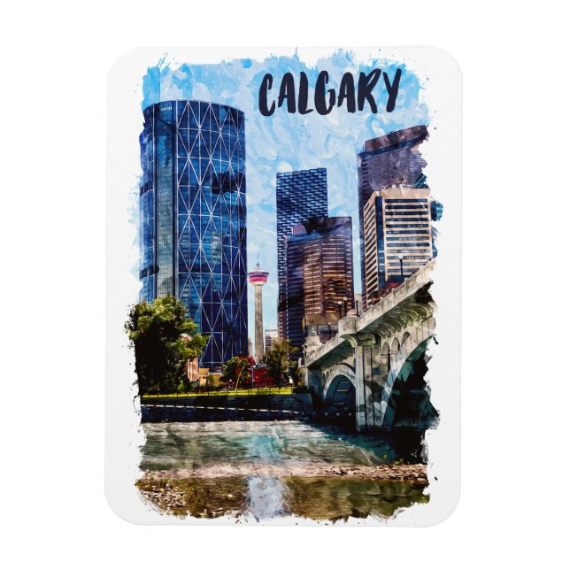 Magnet Flexible Calgary Alberta Cityscape Skyline (Vertical)