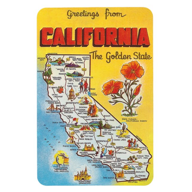 Magnet Flexible Californie vintage (Vertical)
