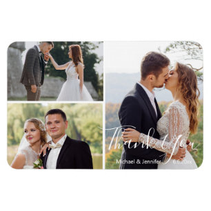 Magnet Flexible calligraphie moderne remerciement mariage photo co