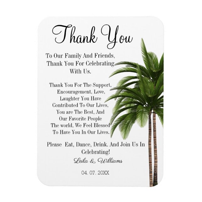 Magnet Flexible Calligraphie simple Mariage de texte Carte de reme (Vertical)