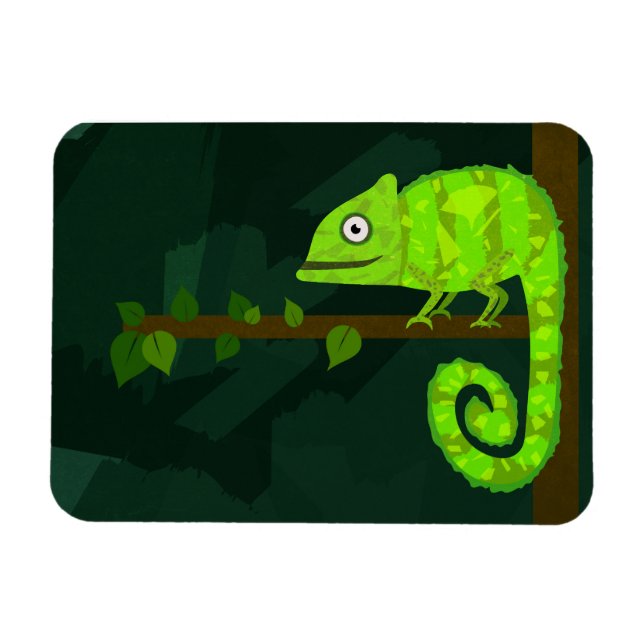 Magnet Flexible Caméléon mignon vert (Horizontal)