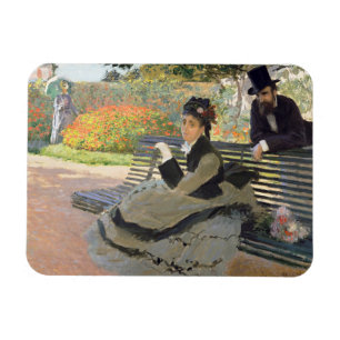 Magnet Flexible Camille Monet sur un banc Claude Monet