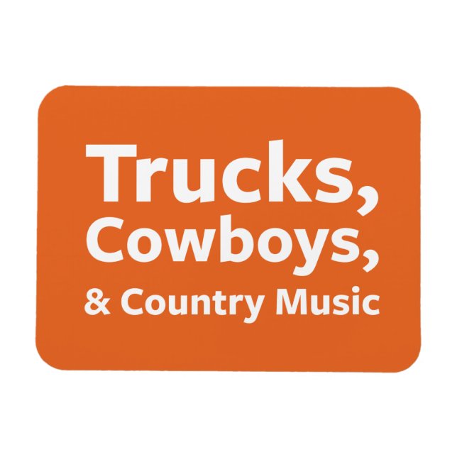 Magnet Flexible Camions, cowboys et musique country (Horizontal)