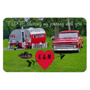 Magnet Flexible Camper Trailer vintage et Camion Saint-Valentin