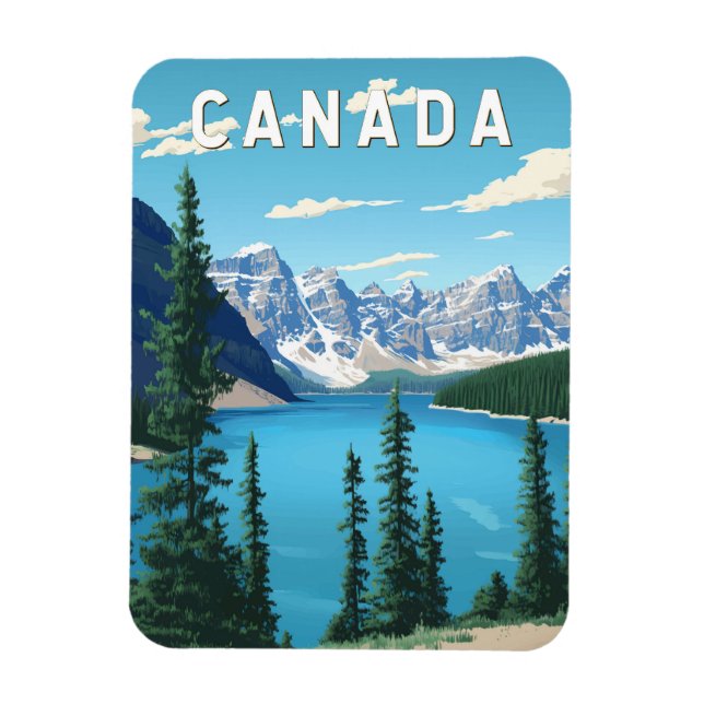 Magnet Flexible Canada Illustration Voyage Art Vintage (Vertical)