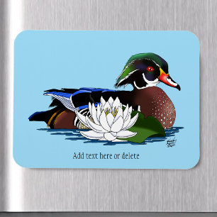 Magnet Flexible Canard en bois coloré nénuphar faune bleu