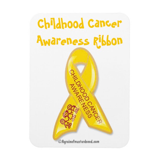 Magnet Flexible Cancer de l'enfance Ruban jaune (Vertical)