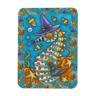 MAGNET FLEXIBLE CANDY CORN SEAHORSE, SOUS LA MER HALLOWEEN FISH