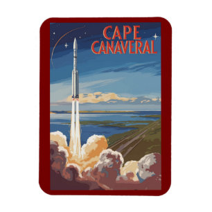 Magnet Flexible Cape Canaveral Floride Art de voyage pictural Rétr