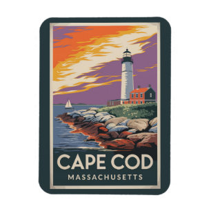 Magnet Flexible Cape Cod Massachusetts Illustration Art de Voyage