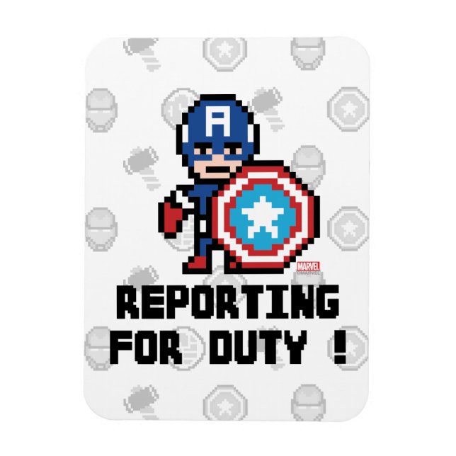 Magnet Flexible Capitaine America 8 bits - Présentation au devoir  (Vertical)