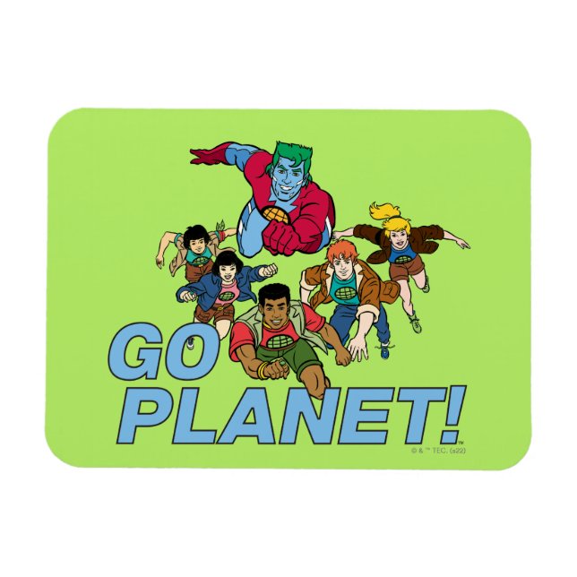 Magnet Flexible Capitaine Planète et les Planètes - Allez Planète  (Horizontal)