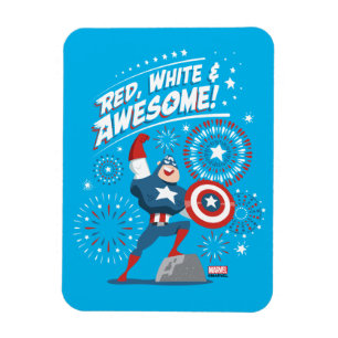 Magnet Flexible Captain America "Rouge, Blanc et Incroyable !"