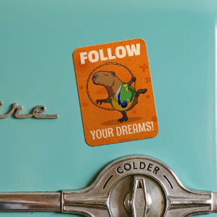 Magnet Flexible Capybara Excentrique Suivez Vos Rêves ! Motivation