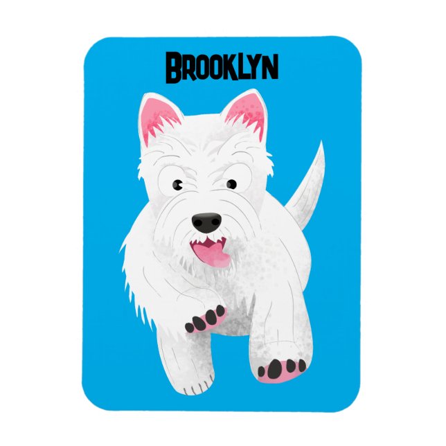 Magnet Flexible Caricature blanche de terrier de l'ouest (Vertical)