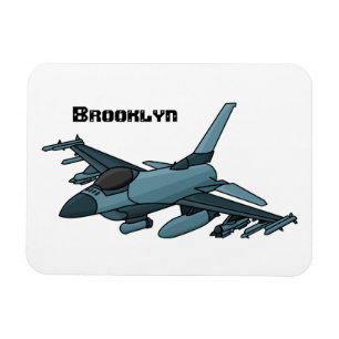 Magnet Flexible Caricature d'avion de chasse militaire