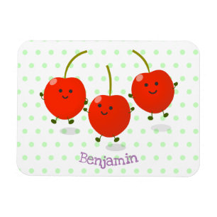 Magnet Flexible Caricature de cerises rouges à sauter mûr