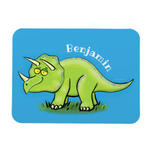 Magnet Flexible Caricature de dinosaure de triceratops vert mignon