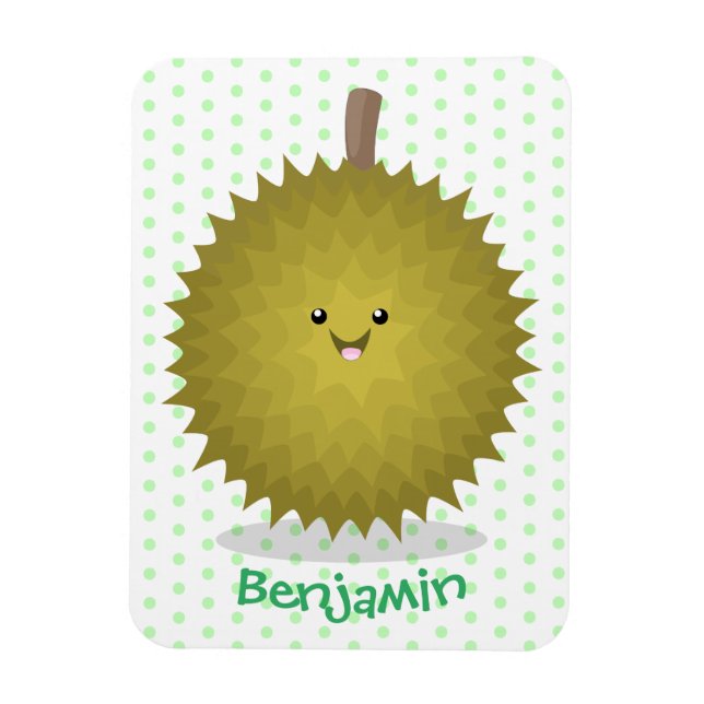 Magnet Flexible Caricature de durian joyeux (Vertical)