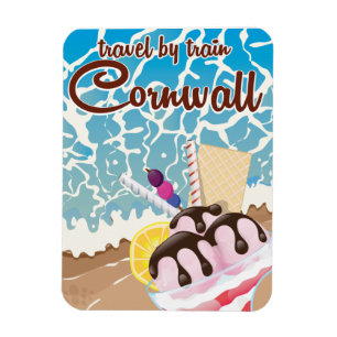 Magnet Flexible Caricature de la crème glacée Cornwall poster de v