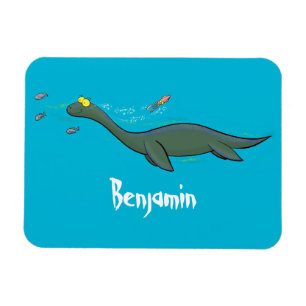 Magnet Flexible Caricature de plesiosaure, monstre marin mignon et
